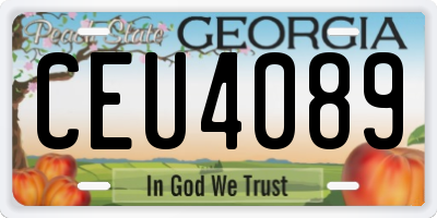 GA license plate CEU4089