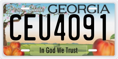 GA license plate CEU4091