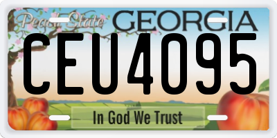 GA license plate CEU4095