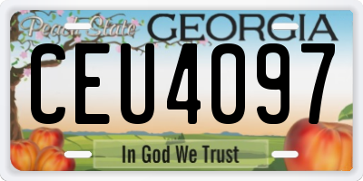 GA license plate CEU4097