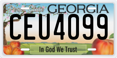 GA license plate CEU4099