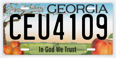 GA license plate CEU4109