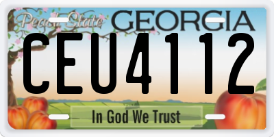 GA license plate CEU4112