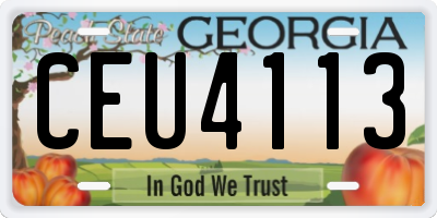GA license plate CEU4113