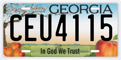 GA license plate CEU4115