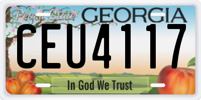 GA license plate CEU4117