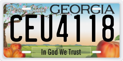 GA license plate CEU4118