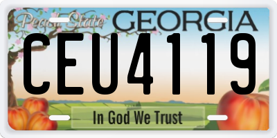 GA license plate CEU4119