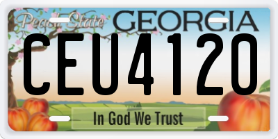 GA license plate CEU4120