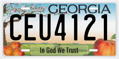 GA license plate CEU4121
