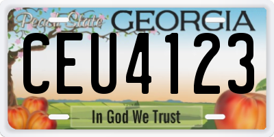 GA license plate CEU4123