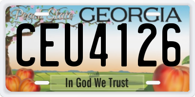 GA license plate CEU4126