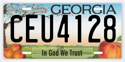 GA license plate CEU4128