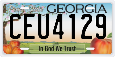 GA license plate CEU4129