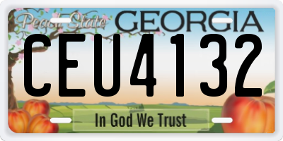 GA license plate CEU4132