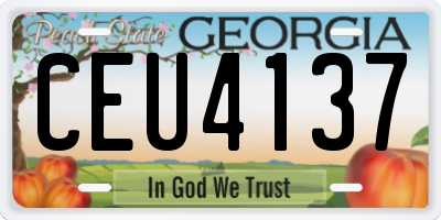 GA license plate CEU4137