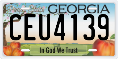 GA license plate CEU4139