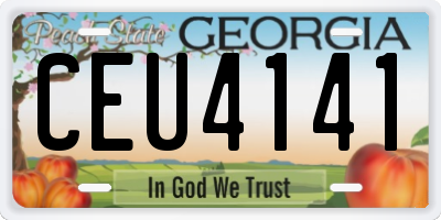 GA license plate CEU4141