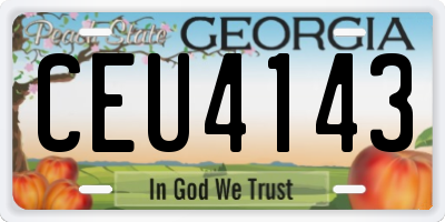 GA license plate CEU4143
