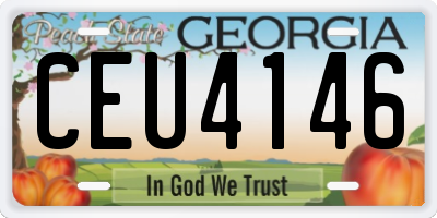 GA license plate CEU4146