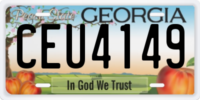 GA license plate CEU4149