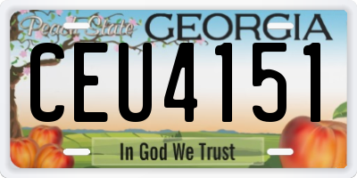 GA license plate CEU4151