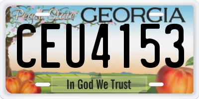GA license plate CEU4153