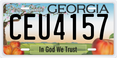 GA license plate CEU4157