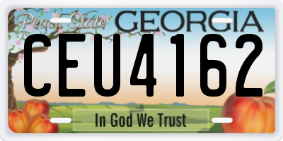 GA license plate CEU4162