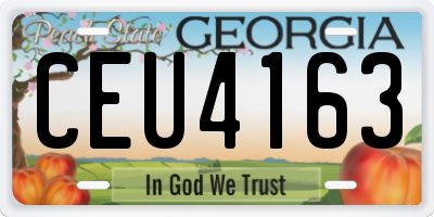 GA license plate CEU4163