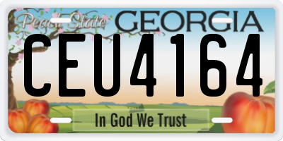 GA license plate CEU4164
