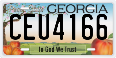 GA license plate CEU4166