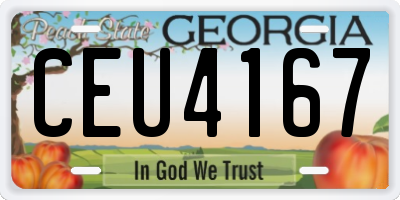 GA license plate CEU4167