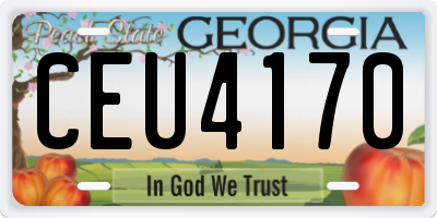 GA license plate CEU4170