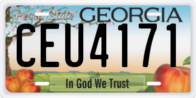 GA license plate CEU4171