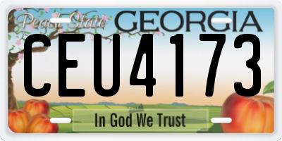 GA license plate CEU4173