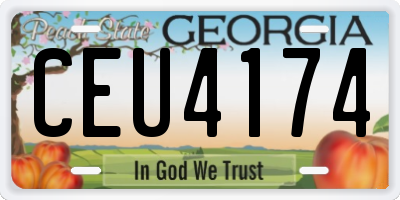 GA license plate CEU4174