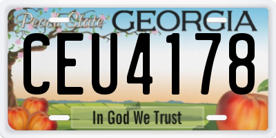 GA license plate CEU4178