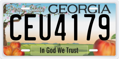 GA license plate CEU4179