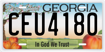 GA license plate CEU4180