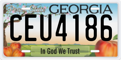 GA license plate CEU4186