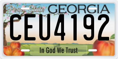 GA license plate CEU4192