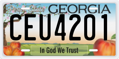 GA license plate CEU4201