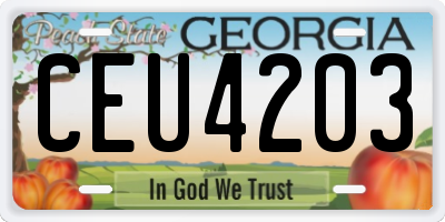 GA license plate CEU4203