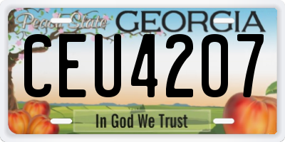 GA license plate CEU4207