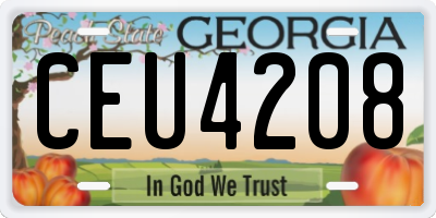 GA license plate CEU4208