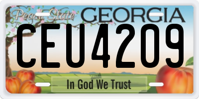 GA license plate CEU4209