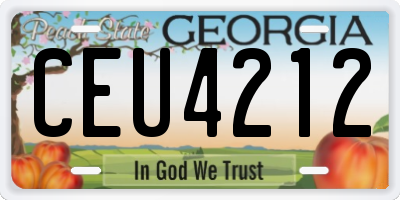 GA license plate CEU4212