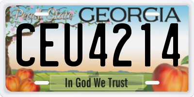 GA license plate CEU4214