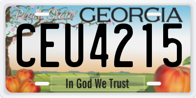 GA license plate CEU4215
